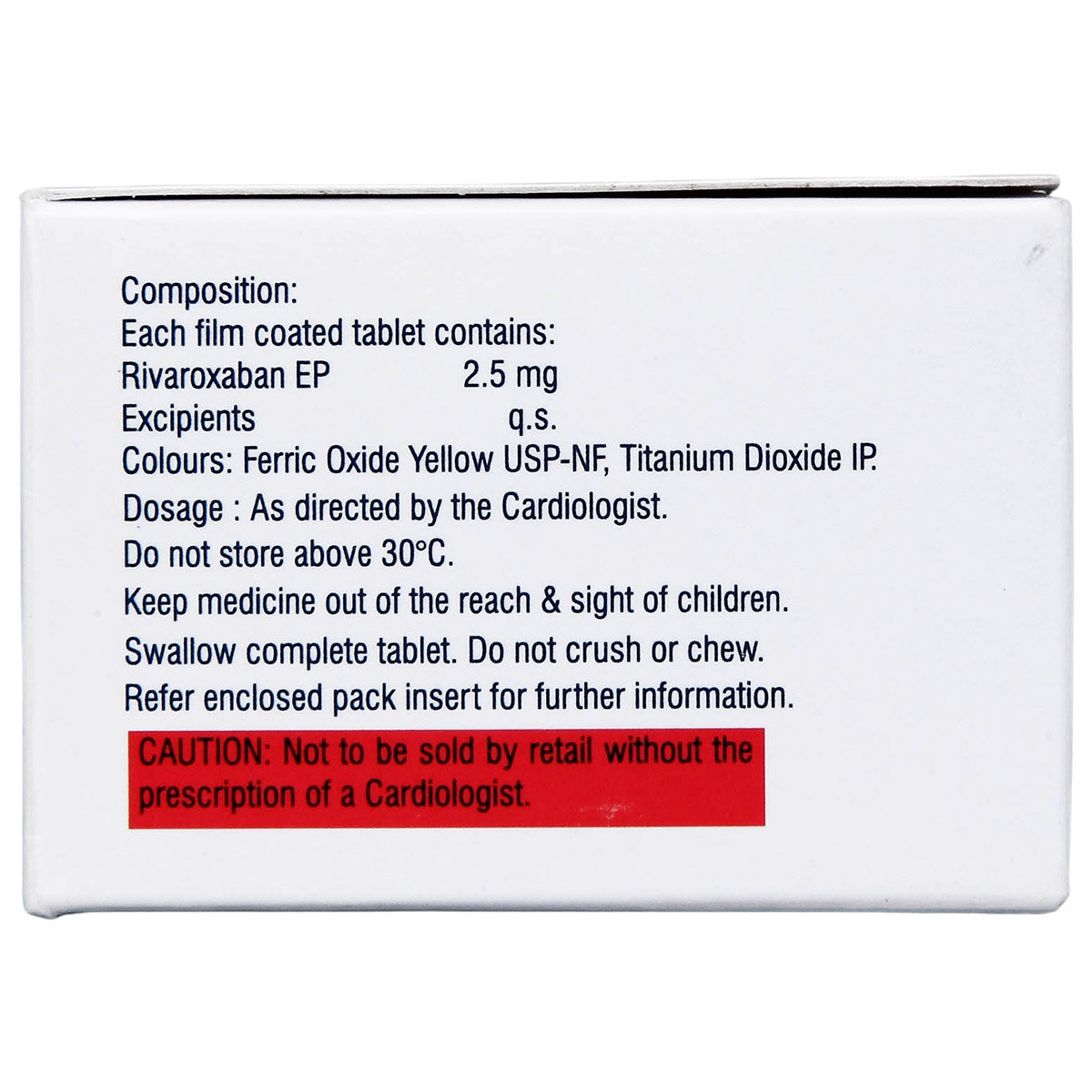 Rivaflo 2.5 Tablet 10's, Pack of 10 TabletS Rivaflo 2.5 Tablet 10's, Pack of 10 TabletS