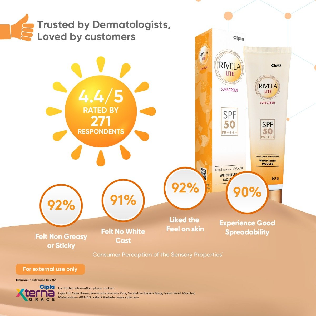 Rivela Lite SPF 50 PA++++ Sunscreen 60 gm, Pack of 1 Rivela Lite SPF 50 PA++++ Sunscreen 60 gm, Pack of 1