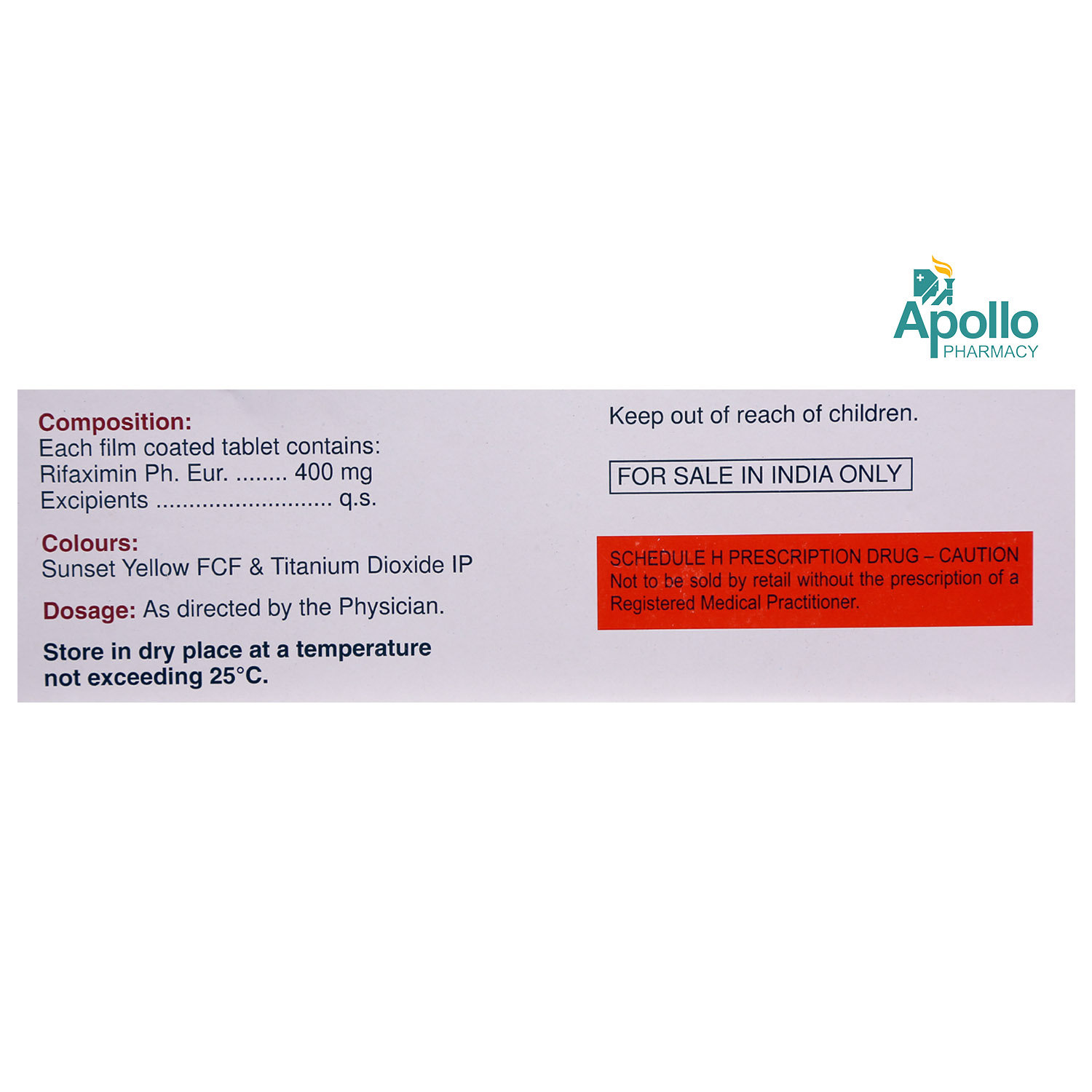 Rixmin 400 Tablet 10's, Pack of 10 TABLETS Rixmin 400 Tablet 10's, Pack of 10 TABLETS