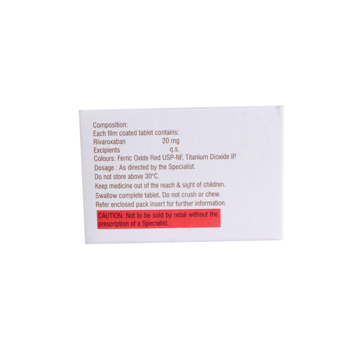 Rixant 20 Tablet 10's, Pack of 10 TabletS Rixant 20 Tablet 10's, Pack of 10 TabletS