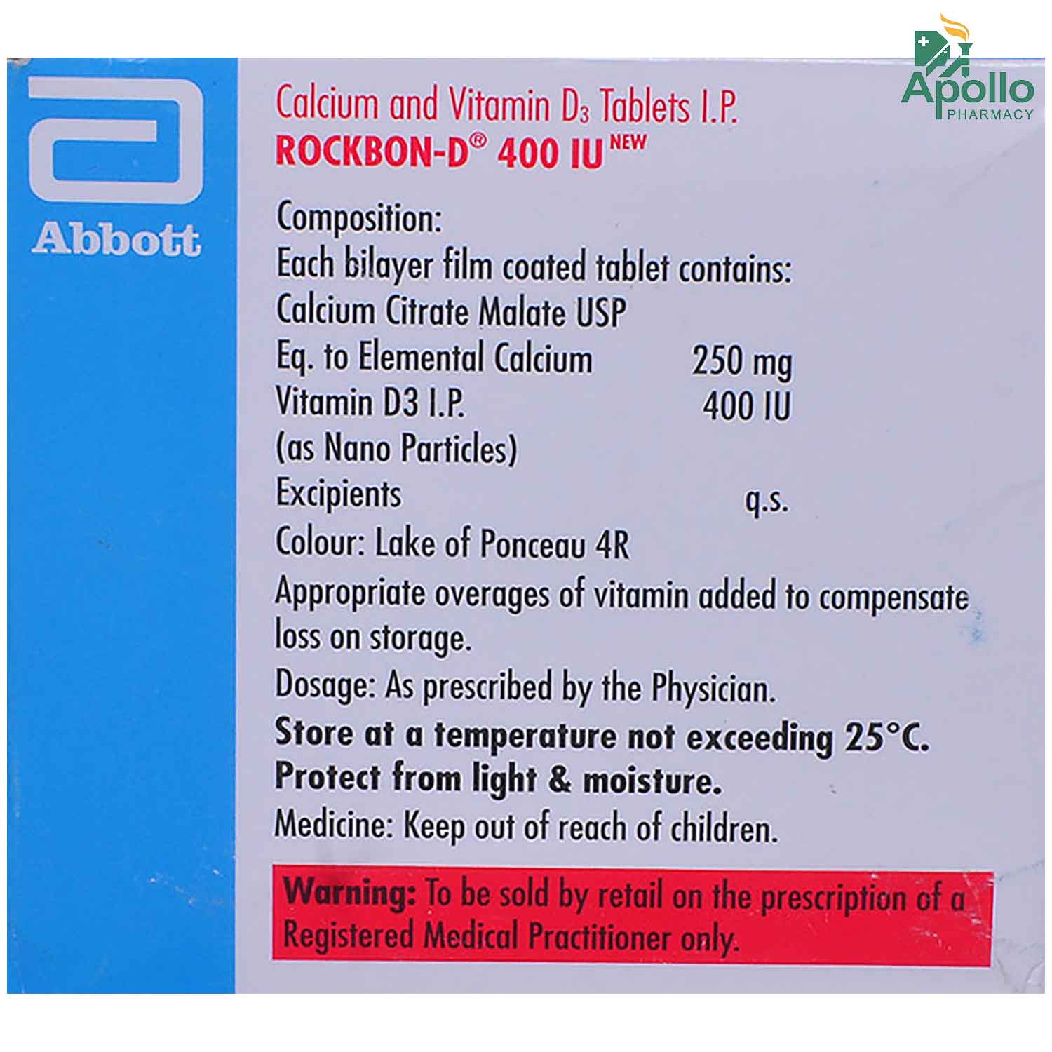Rockbon-D 400IU Tablet 15's, Pack of 15 TABLETS Rockbon-D 400IU Tablet 15's, Pack of 15 TABLETS