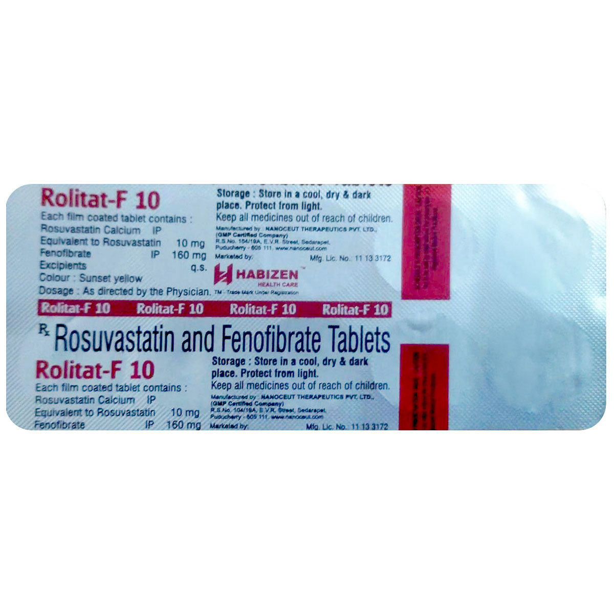 Rolitat-F 10 Tablet 10's, Pack of 10 Rolitat-F 10 Tablet 10's, Pack of 10