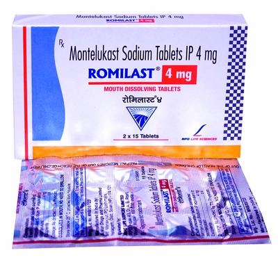 Romilast 4 mg Tablet 15's, Pack of 15 TABLETS