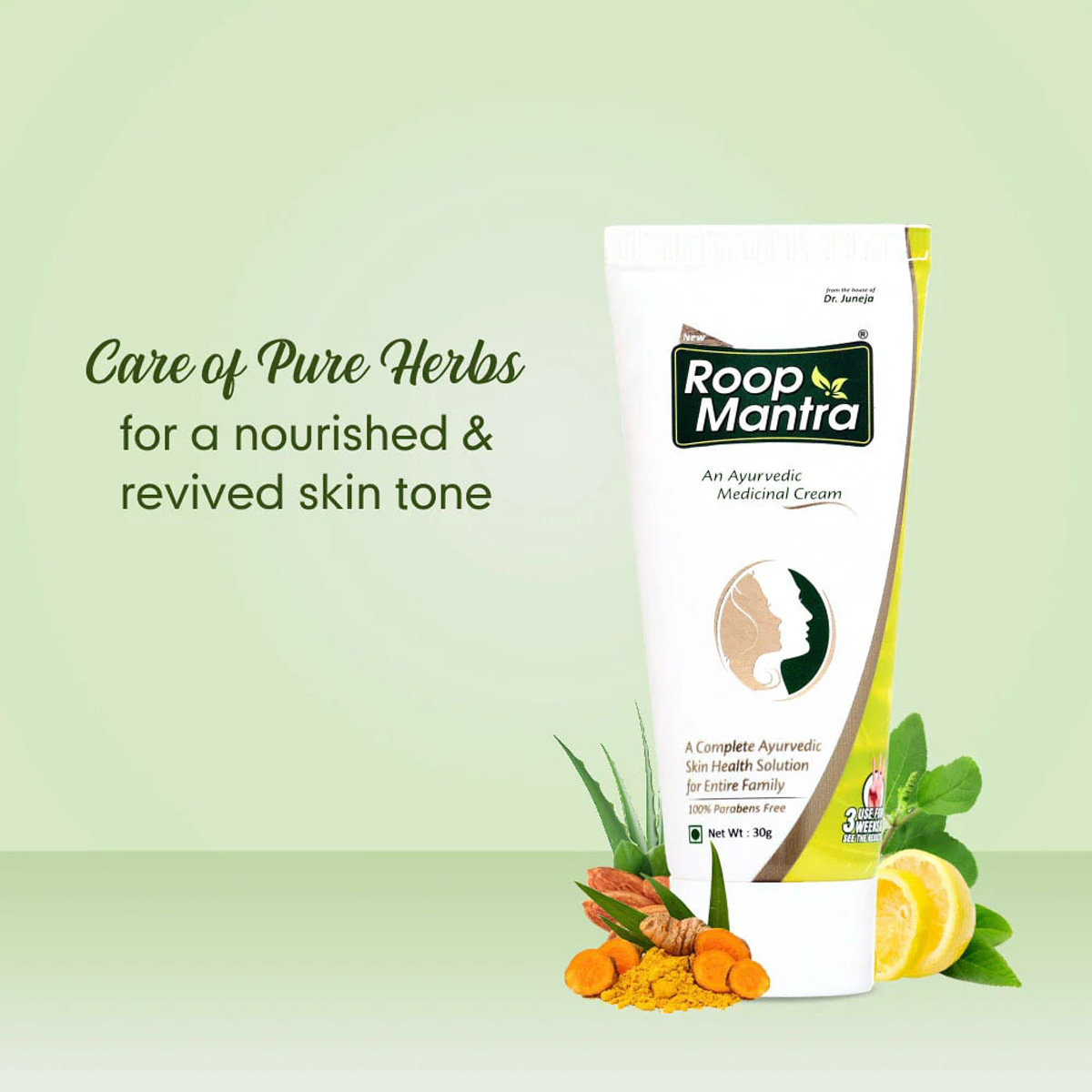 Roop Mantra Face Cream 30 gm | With Goodness Of 12 herbs | Nourishes & Moisturises Skin | Prevents Acne, Pimple, Blemishes | Ayurvedic Cream | Non Greasy & Light Weight | For All Skin Type, Pack of 1 Roop Mantra Face Cream 30 gm | With Goodness Of 12 herbs | Nourishes & Moisturises Skin | Prevents Acne, Pimple, Blemishes | Ayurvedic Cream | Non Greasy & Light Weight | For All Skin Type, Pack of 1