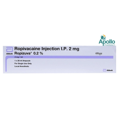 ROPIZUVA 2MG/ML INJECTION, Pack of 1 Injection