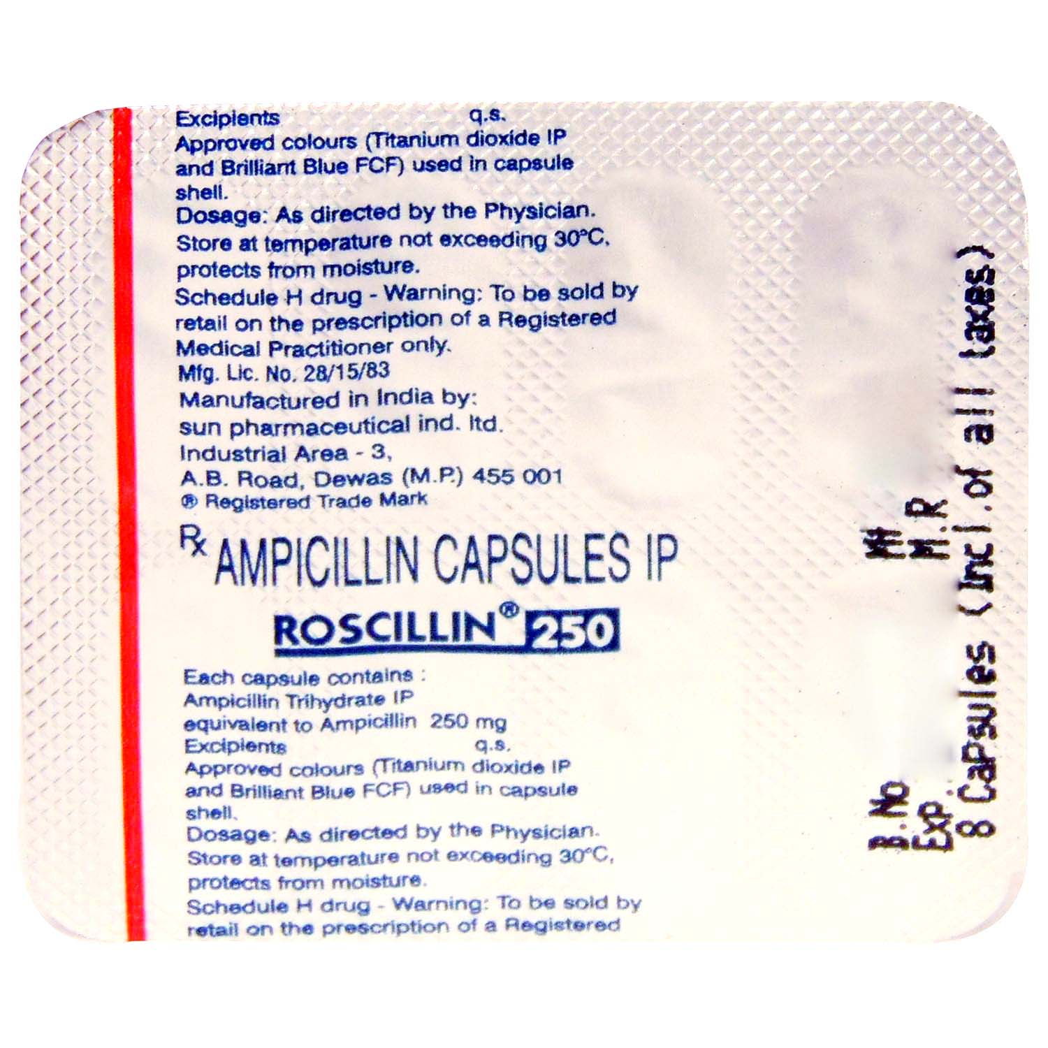 Roscillin 250 Capsule 8's, Pack of 8 CAPSULES Roscillin 250 Capsule 8's, Pack of 8 CAPSULES
