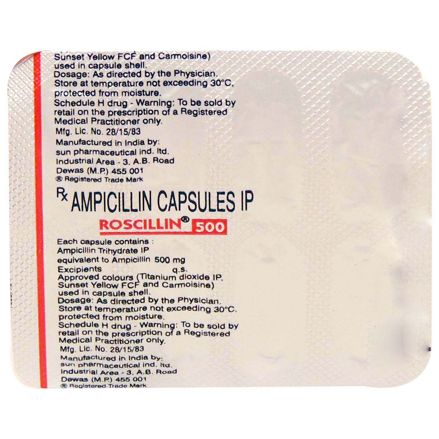 Roscillin 500 Capsule 8's, Pack of 8 CAPSULES Roscillin 500 Capsule 8's, Pack of 8 CAPSULES