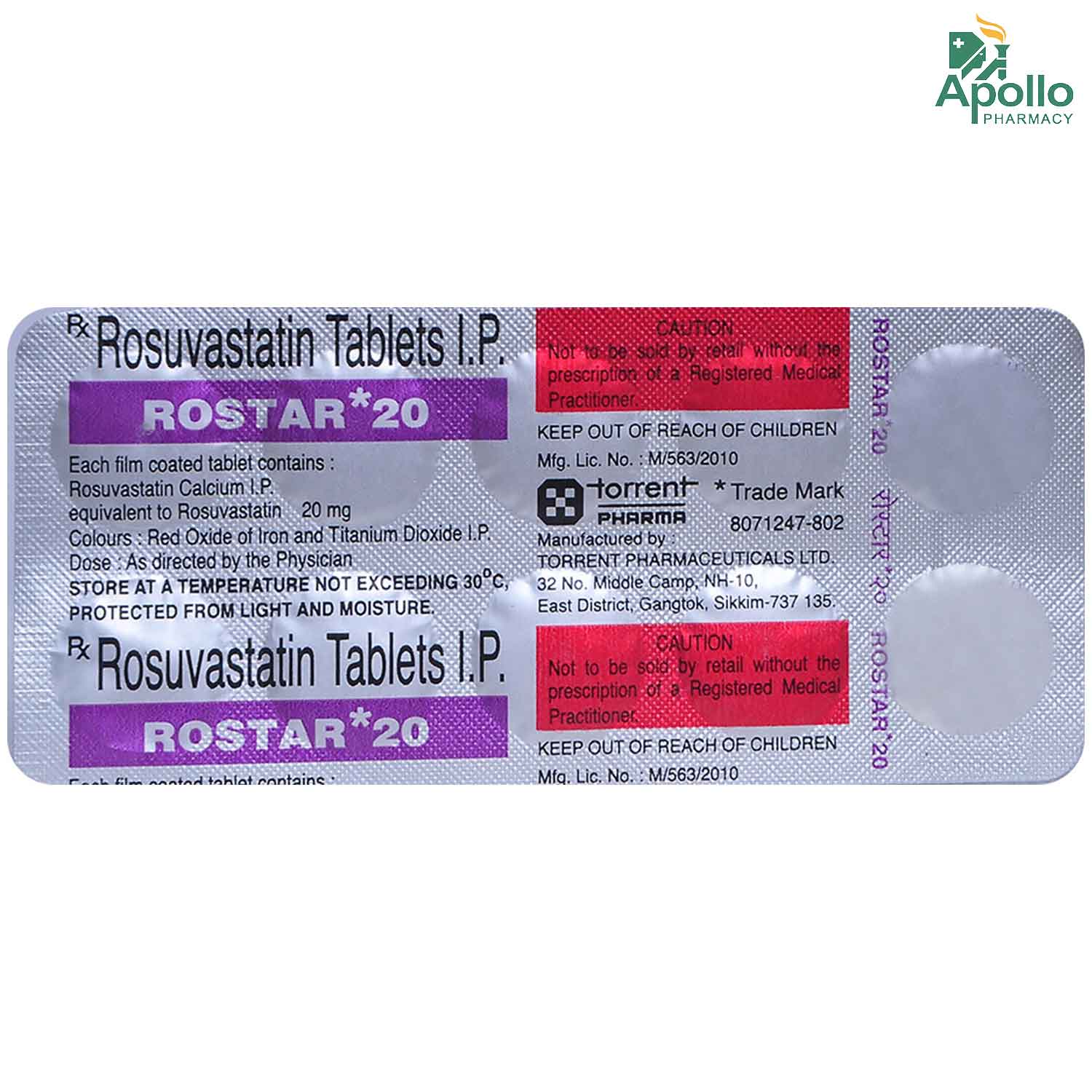 Rostar 20 Tablet 10's, Pack of 10 TABLETS Rostar 20 Tablet 10's, Pack of 10 TABLETS