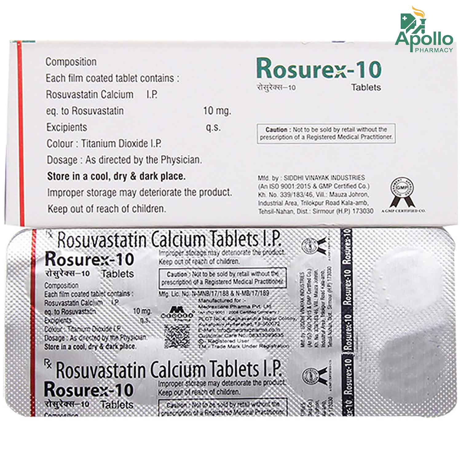 Rosurex 10 mg Tablet 10's, Pack of 10 TabletS Rosurex 10 mg Tablet 10's, Pack of 10 TabletS