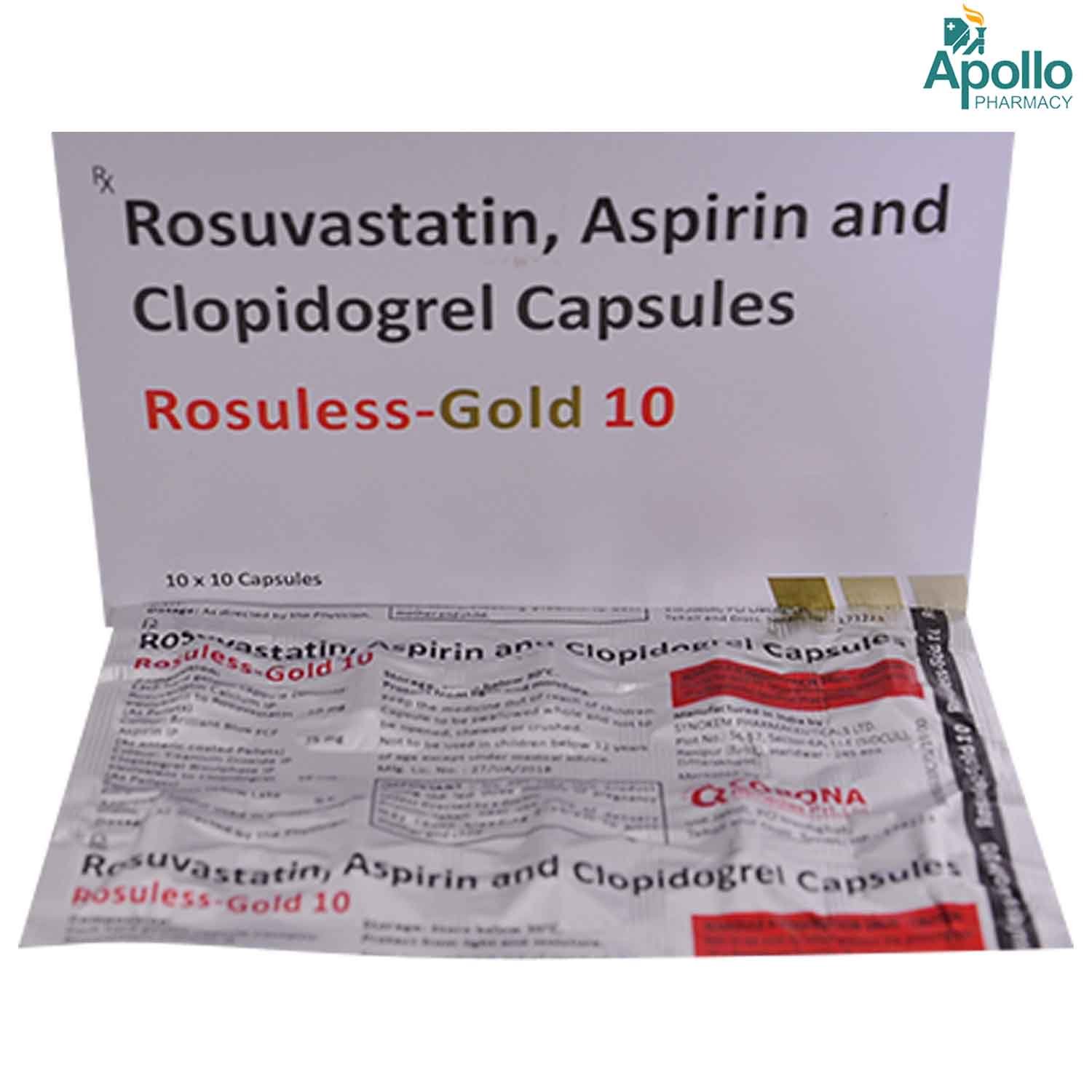Rosuless Gold Capsule 10's, Pack of 10 CAPSULES Rosuless Gold Capsule 10's, Pack of 10 CAPSULES