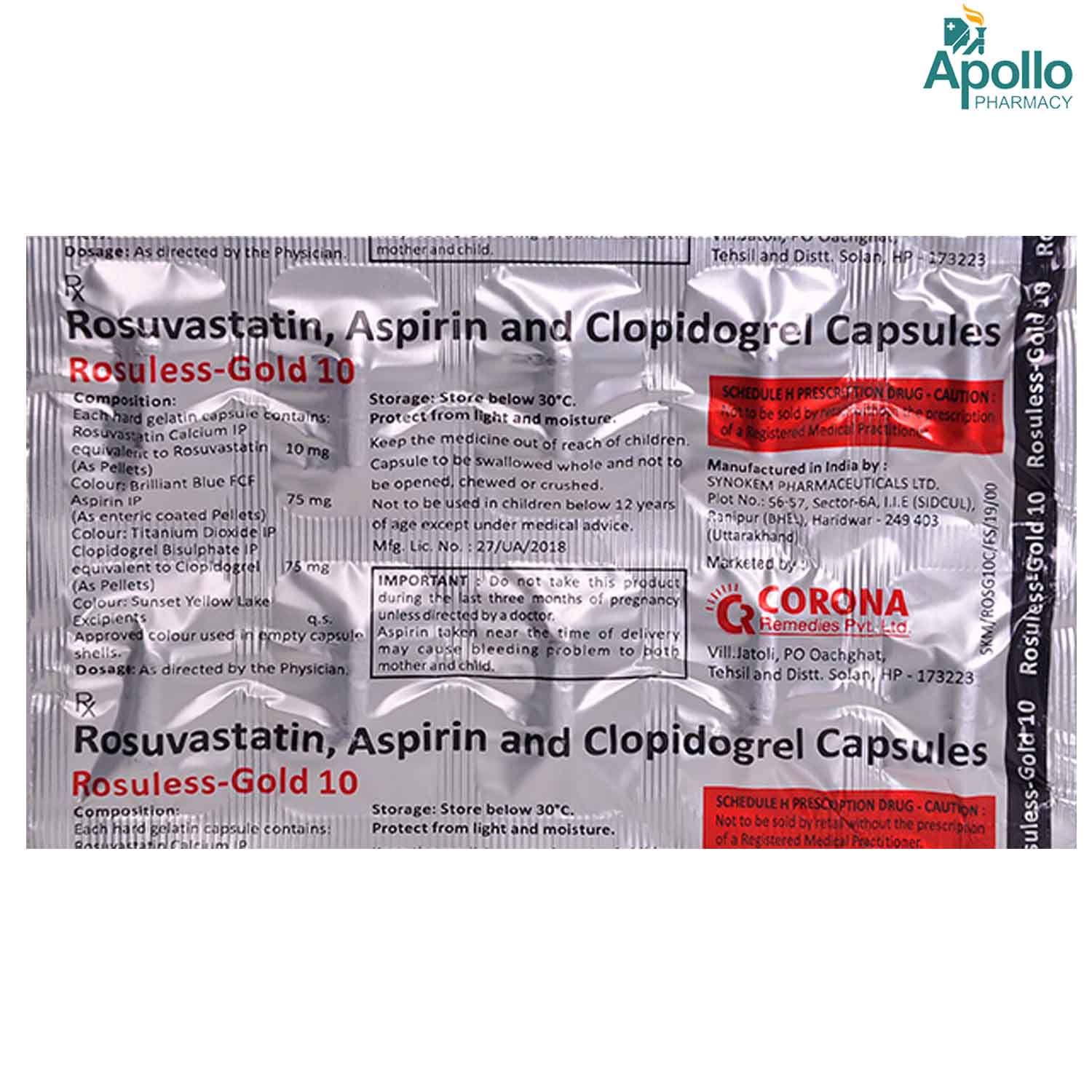 Rosuless Gold Capsule 10's, Pack of 10 CAPSULES Rosuless Gold Capsule 10's, Pack of 10 CAPSULES