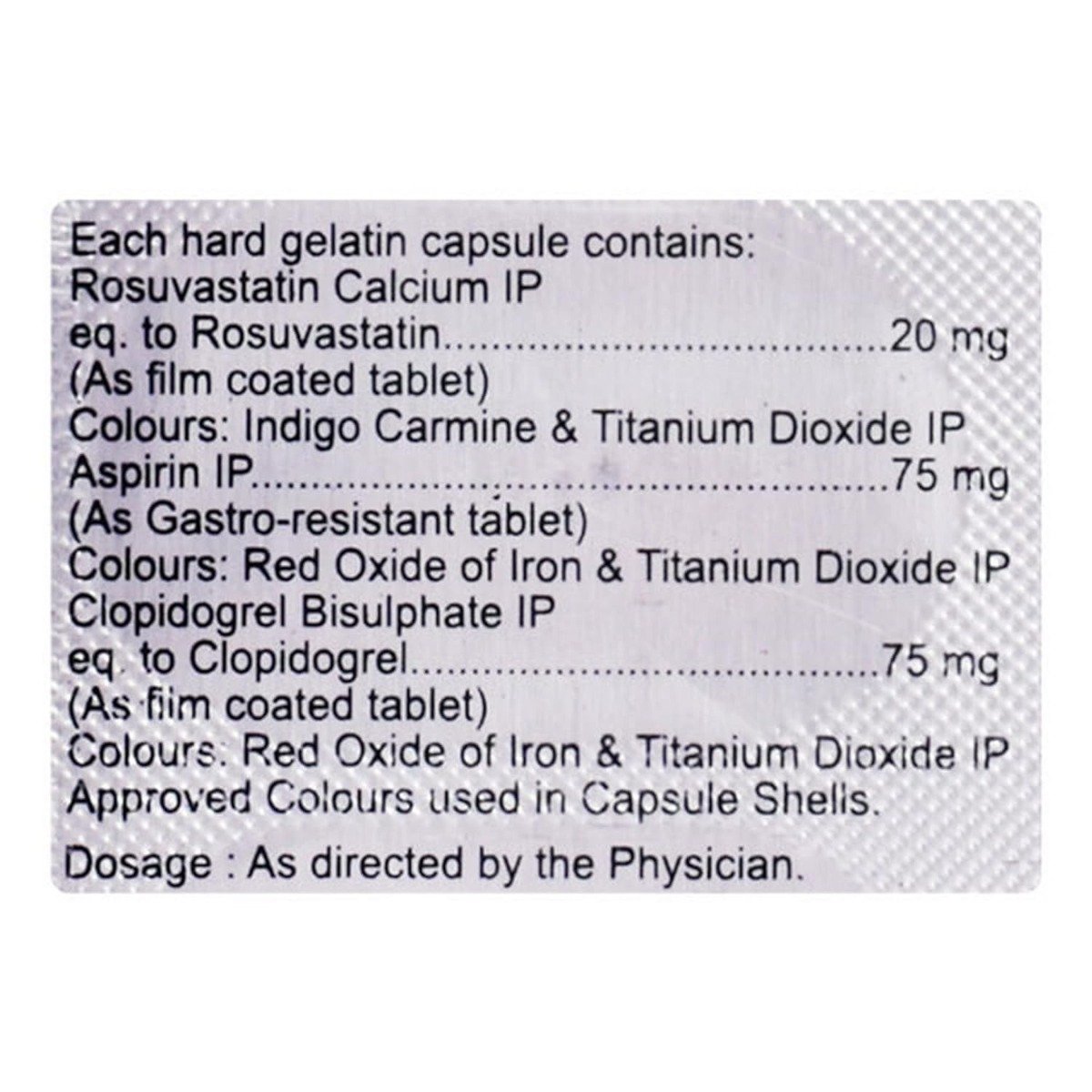 Rosucus Gold 20/75/75mg Capsule 10's, Pack of 10 CAPSULES Rosucus Gold 20/75/75mg Capsule 10's, Pack of 10 CAPSULES