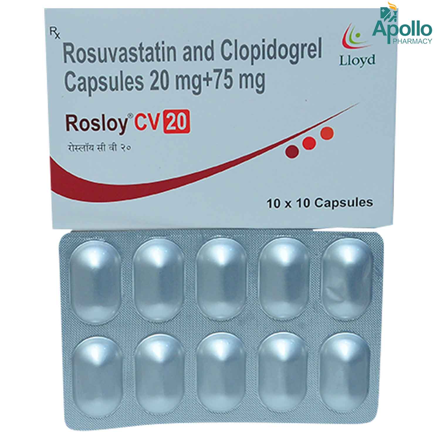 Rosloy CV 20 mg/75 mg Capsule 10's, Pack of 10 CAPSULES Rosloy CV 20 mg/75 mg Capsule 10's, Pack of 10 CAPSULES
