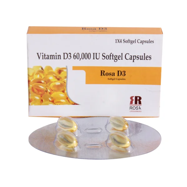 Rosa D3 60K Softgel Capsule 4's, Pack of 4
