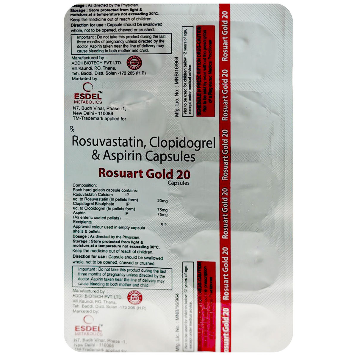 Rosuart Gold 20 Capsule 10's, Pack of 10 Rosuart Gold 20 Capsule 10's, Pack of 10