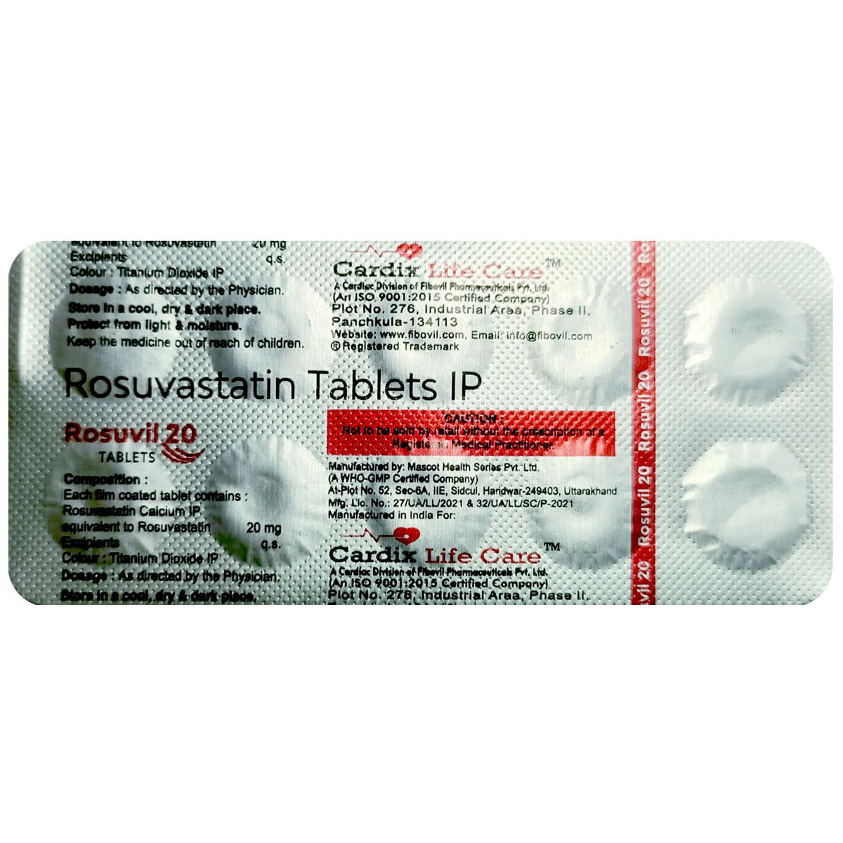 Rosuvil 20 Tablet 10's, Pack of 10 Rosuvil 20 Tablet 10's, Pack of 10
