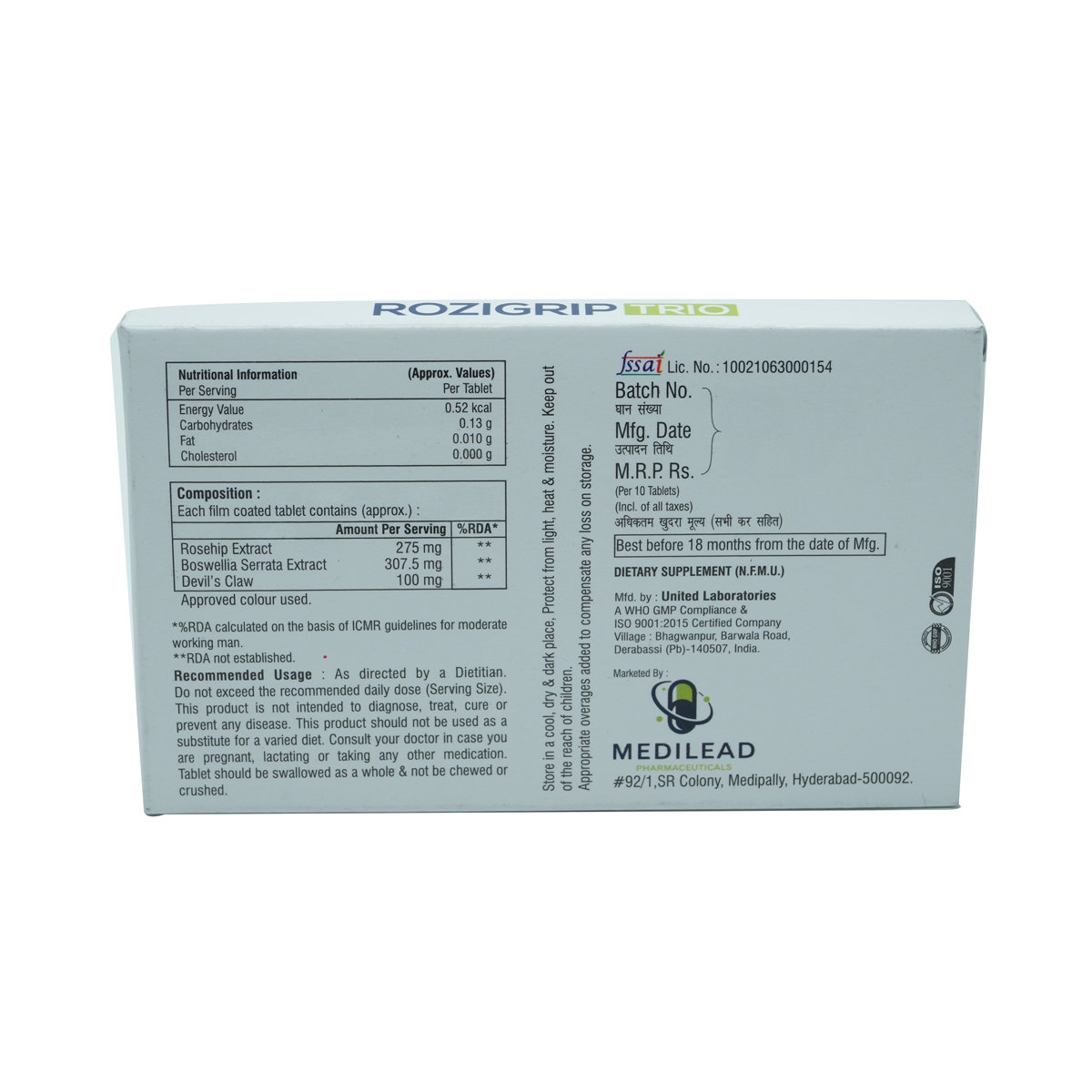 Rozigrip Trio Tablet 10's, Pack of 10 Rozigrip Trio Tablet 10's, Pack of 10