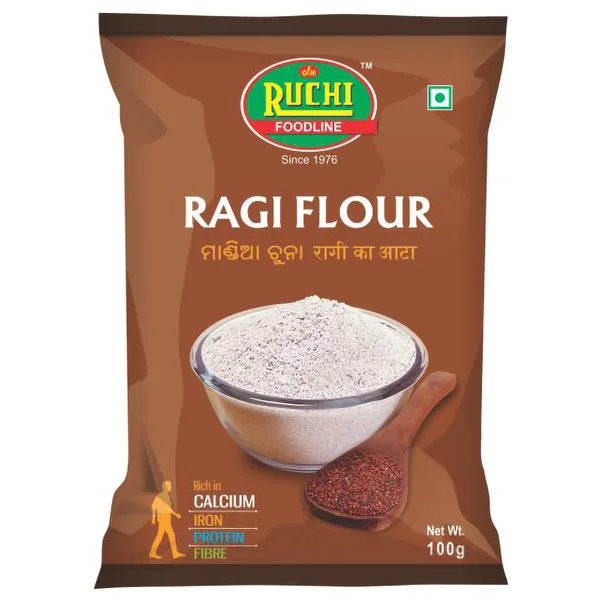 Ruchi Ragi Flour Powder, 500 gm (5x100gm), Pack of 1