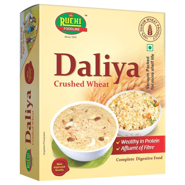 Ruchi Daliya Crushed Wheat Powder, 500 gm(5x100gm), Pack of 1