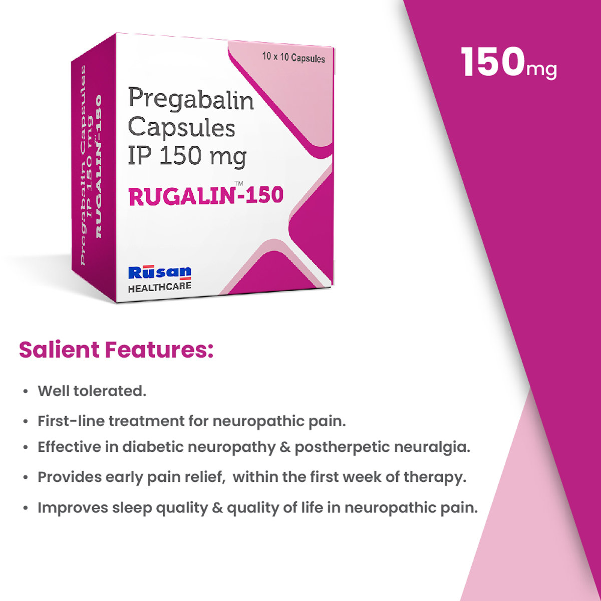 Rugalin 150 mg Tablet 10's, Pack of 10 Rugalin 150 mg Tablet 10's, Pack of 10