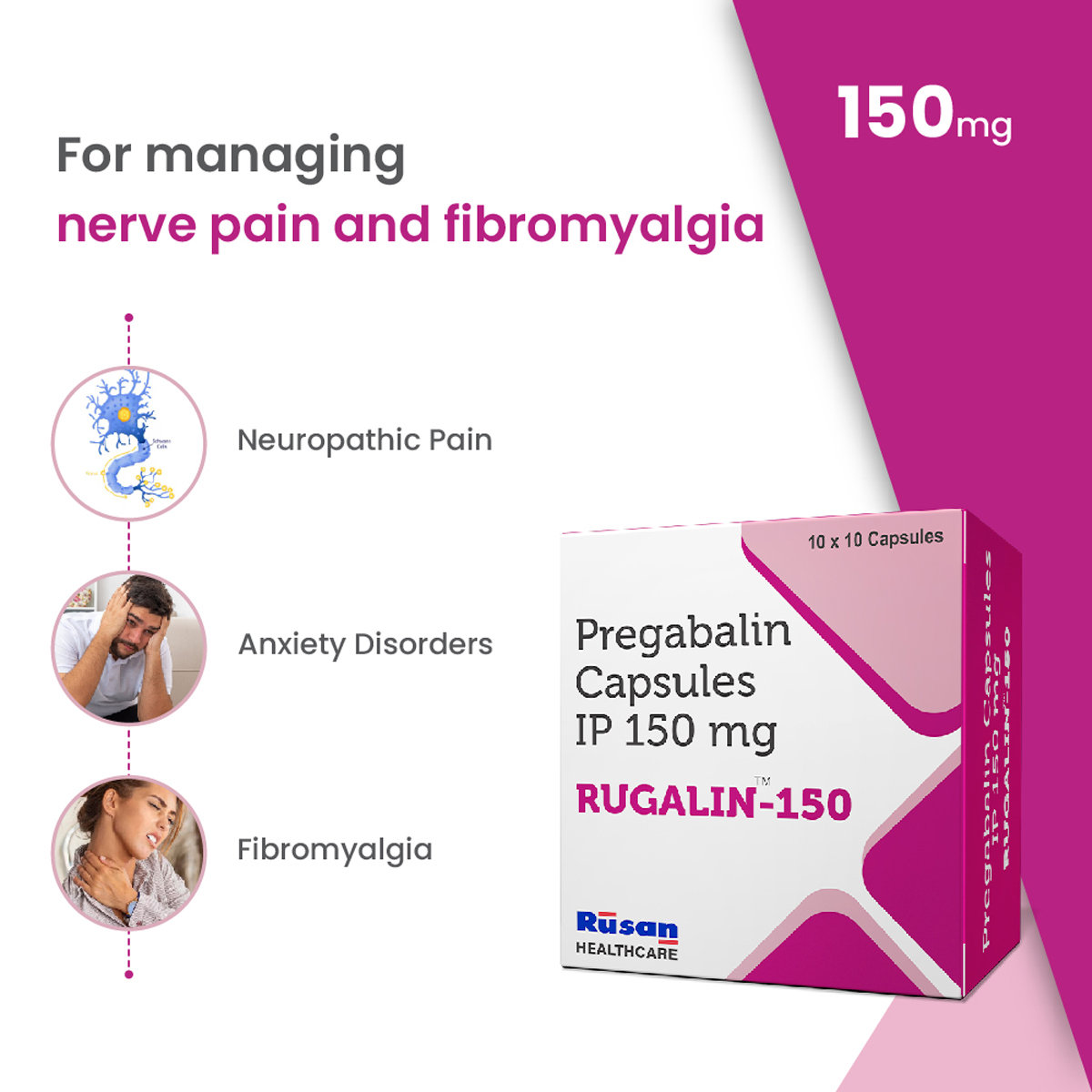 Rugalin 150 mg Tablet 10's, Pack of 10 Rugalin 150 mg Tablet 10's, Pack of 10