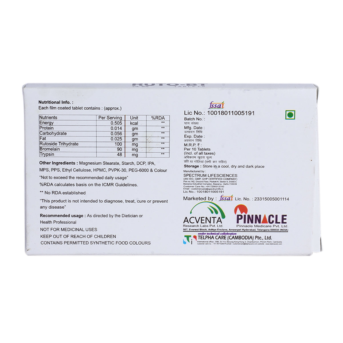 Ruto-Bt Tablet 10'S, Pack of 10 Ruto-Bt Tablet 10'S, Pack of 10