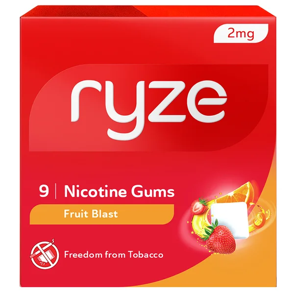 Ryze 2mg Fruit Blast Nicotine Gums, 9 Count