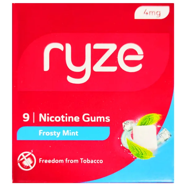 Ryze 4mg Frosty Mint Nicotine Gum, 9 Count, Pack of 1