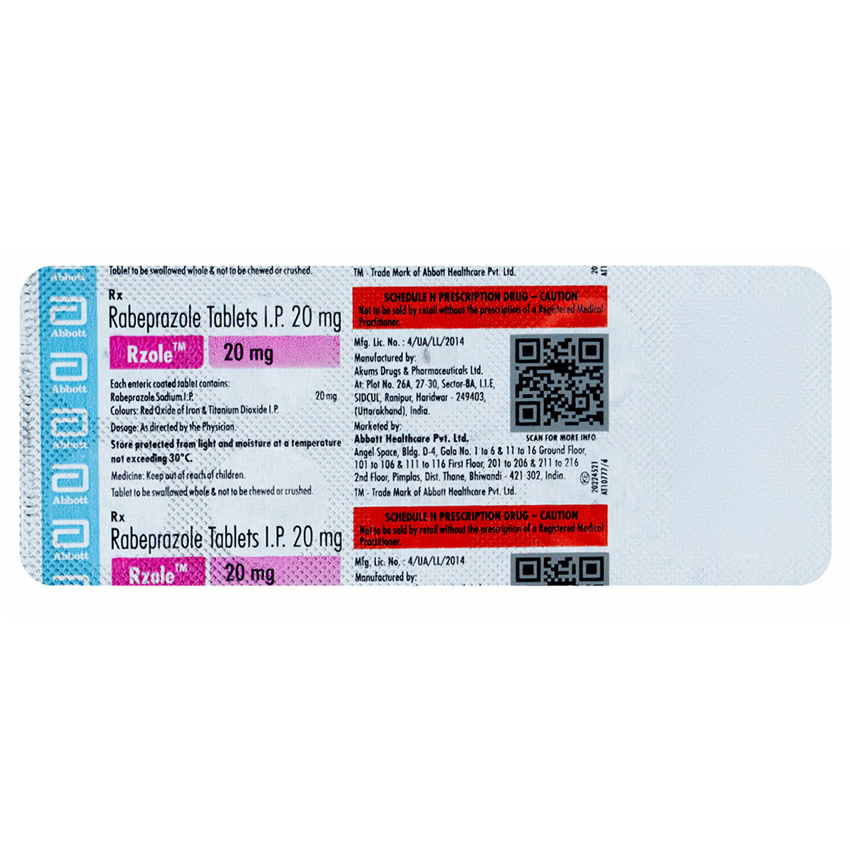 Rzole-20 Tablet 10's, Pack of 10 TABLETS Rzole-20 Tablet 10's, Pack of 10 TABLETS