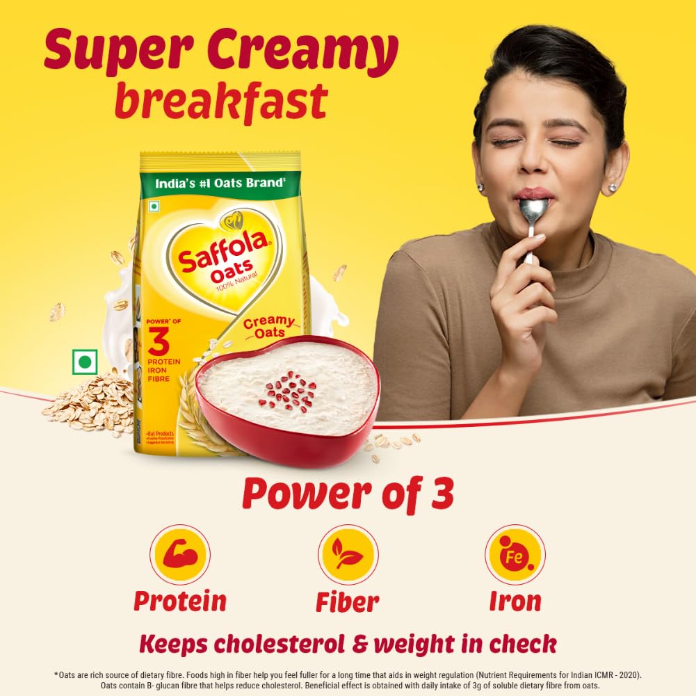 Saffola Creamy Oats, 500 gm, Pack of 1 Saffola Creamy Oats, 500 gm, Pack of 1