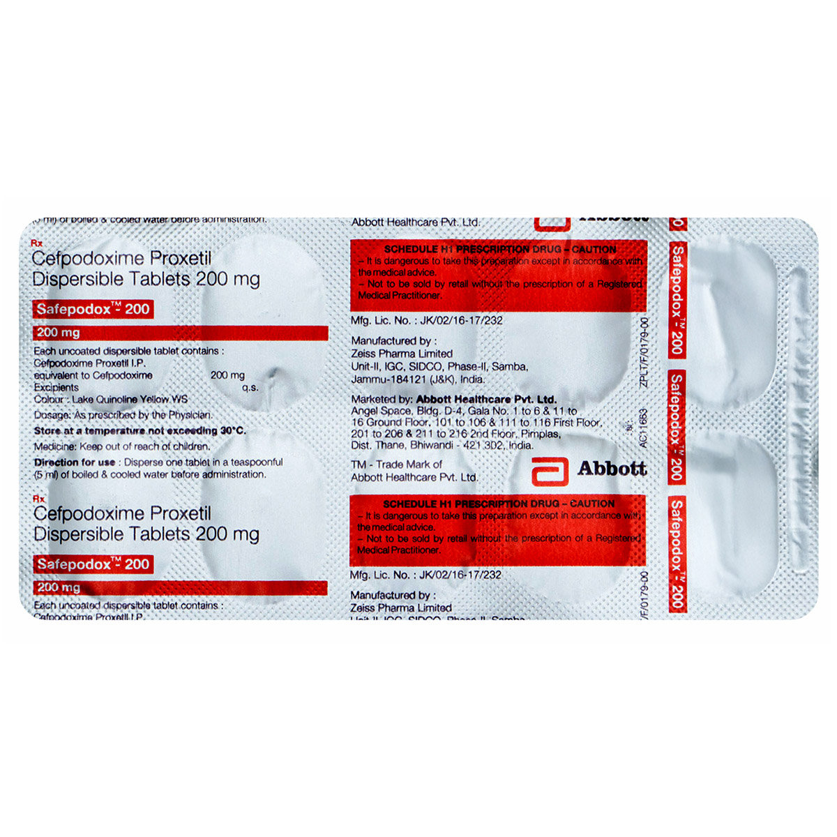 Safepodox-200 Tablet 10's, Pack of 10 TabletS Safepodox-200 Tablet 10's, Pack of 10 TabletS