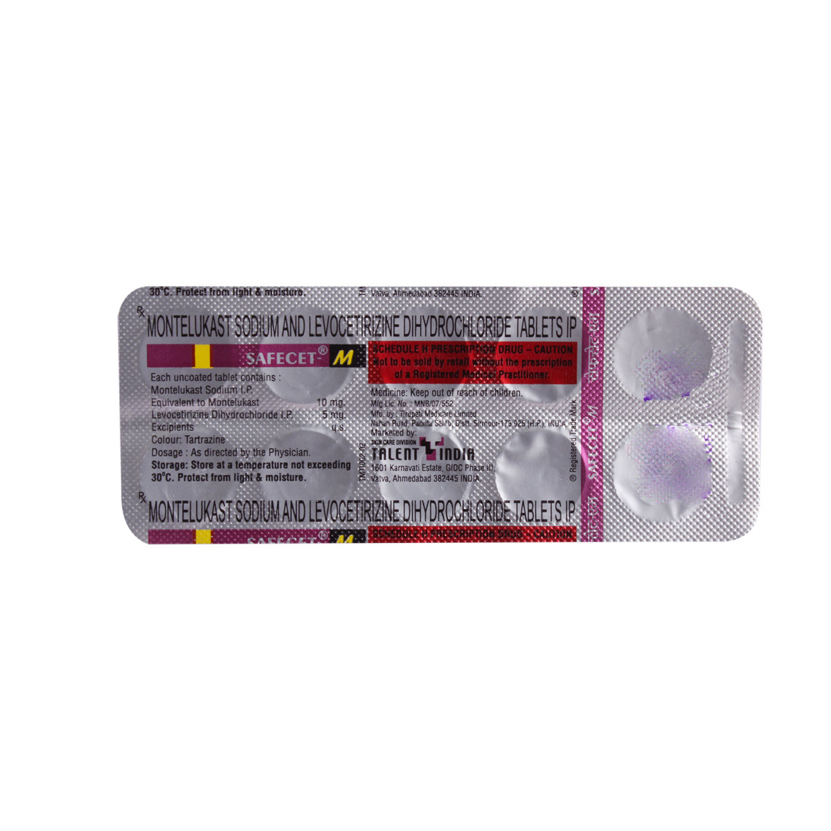 Safecet M Tablet 10's, Pack of 10 TABLETS Safecet M Tablet 10's, Pack of 10 TABLETS