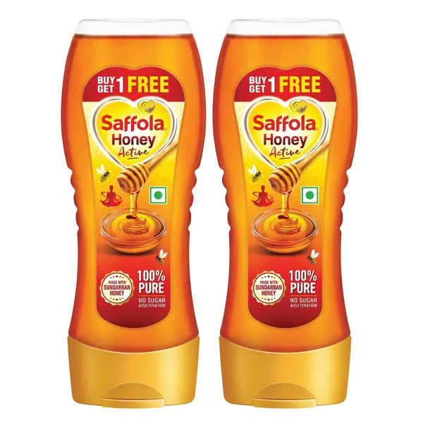 Saffola Honey Active Squeezy, 2x350 gm (Buy 1 Get 1 Free), Pack of 1