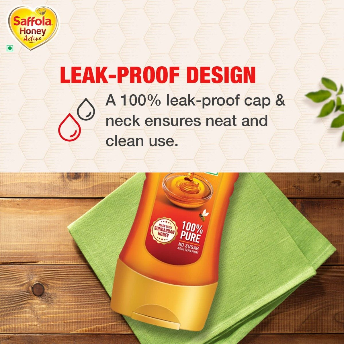 Saffola Honey Active Squeezy, 2x350 gm (Buy 1 Get 1 Free), Pack of 1 Saffola Honey Active Squeezy, 2x350 gm (Buy 1 Get 1 Free), Pack of 1