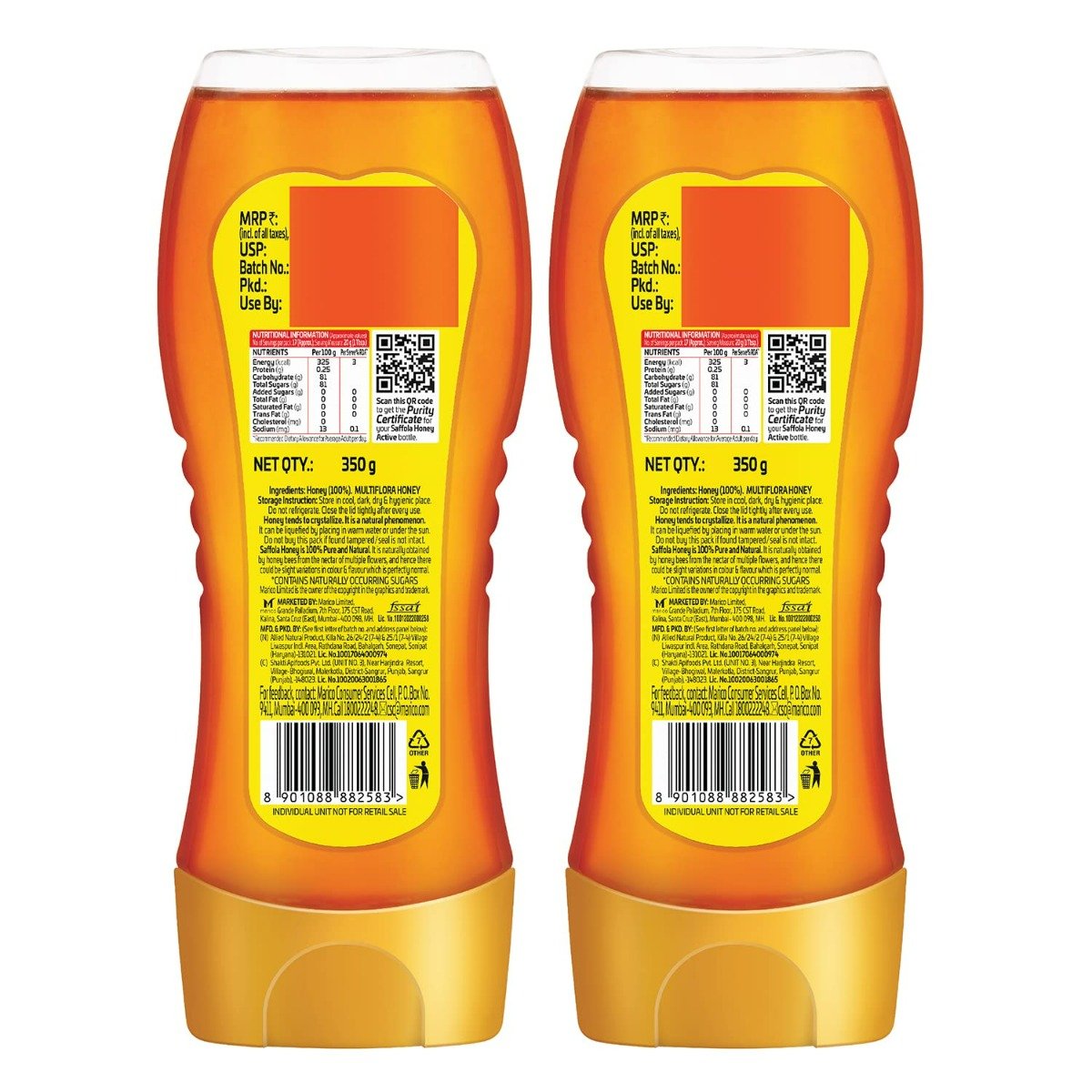 Saffola Honey Active Squeezy, 2x350 gm (Buy 1 Get 1 Free), Pack of 1 Saffola Honey Active Squeezy, 2x350 gm (Buy 1 Get 1 Free), Pack of 1