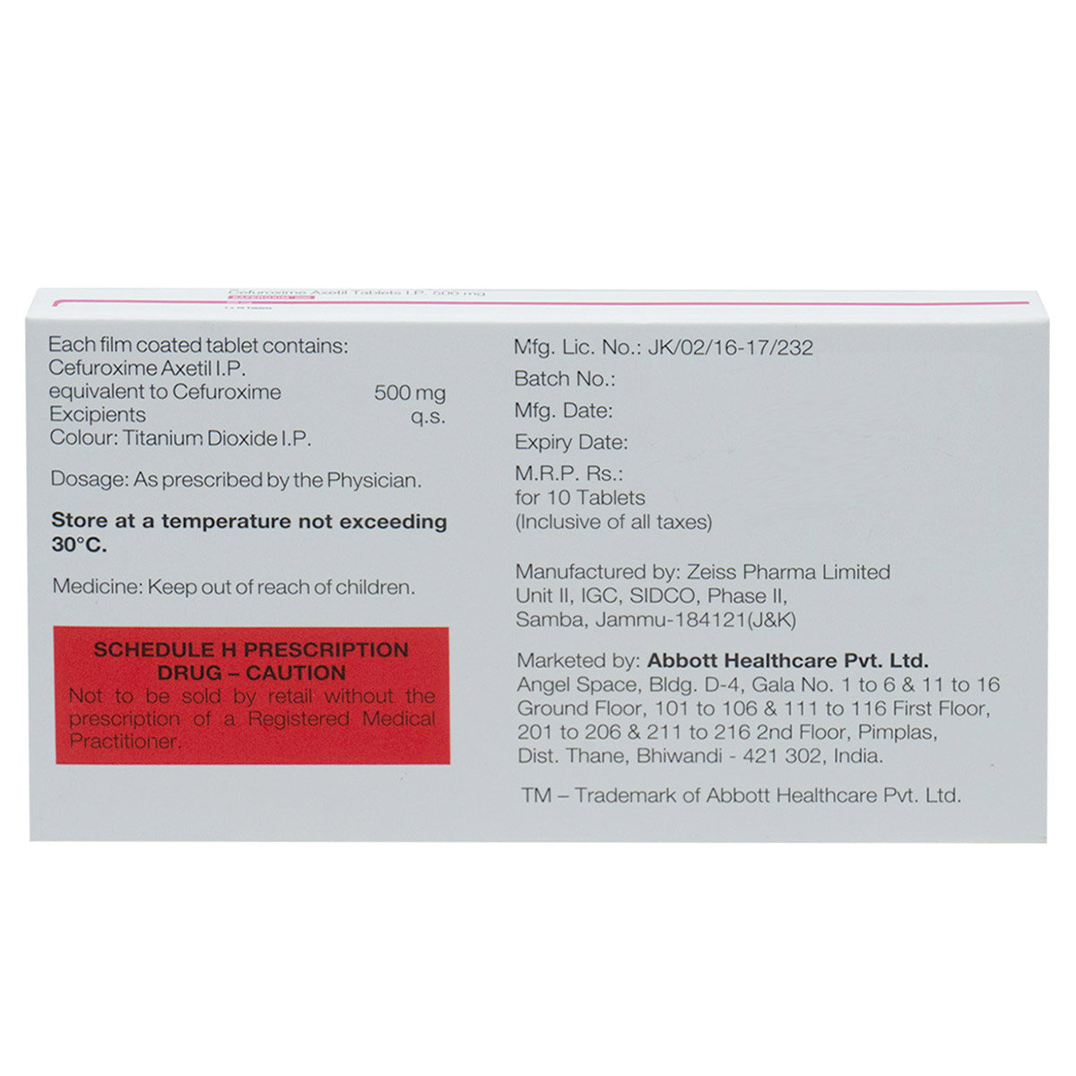 Saferoxim 500 Tablet 10's, Pack of 10 TABLETS Saferoxim 500 Tablet 10's, Pack of 10 TABLETS