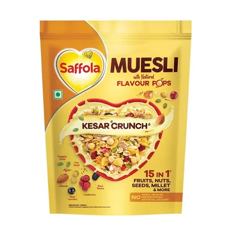 Saffola Muesli Kesar Crunch Flavour Pops, 450 gm