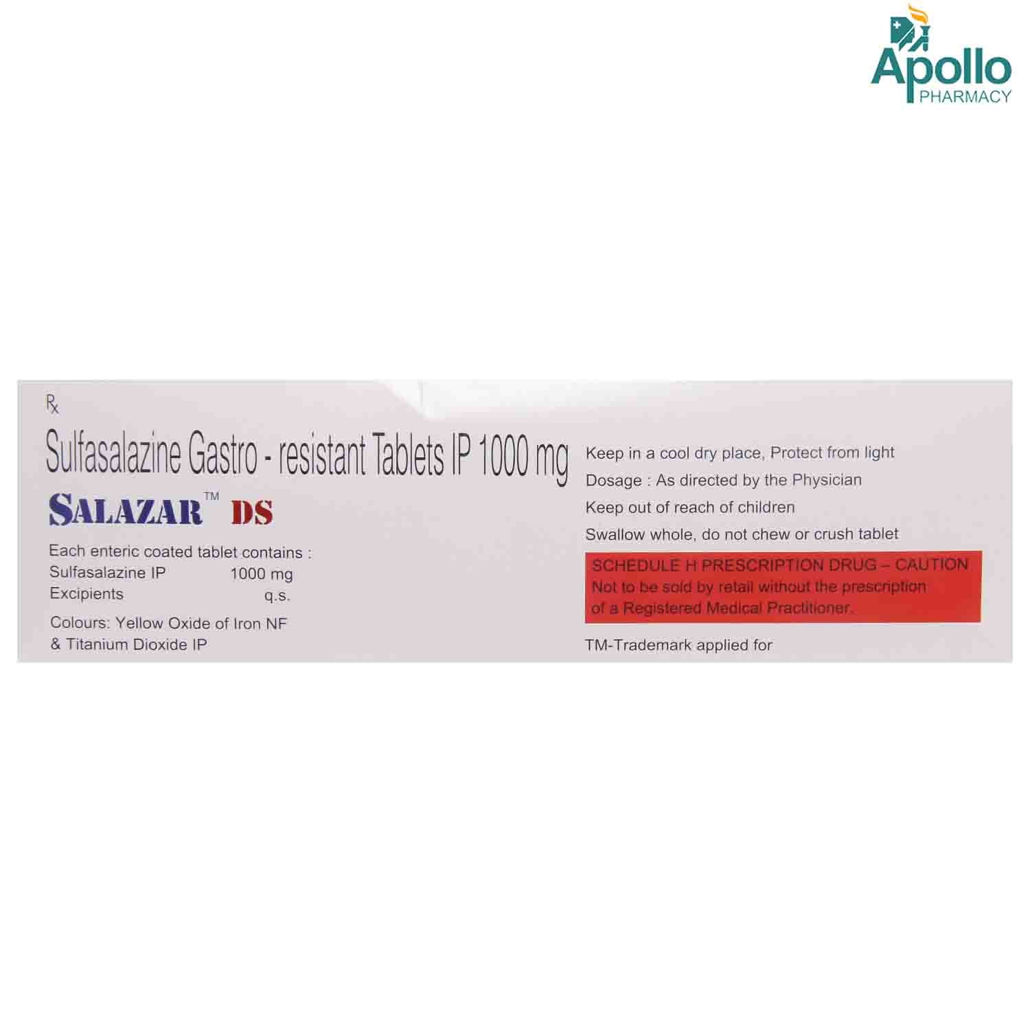 Salazar DS Tablet 10's, Pack of 10 TABLETS Salazar DS Tablet 10's, Pack of 10 TABLETS