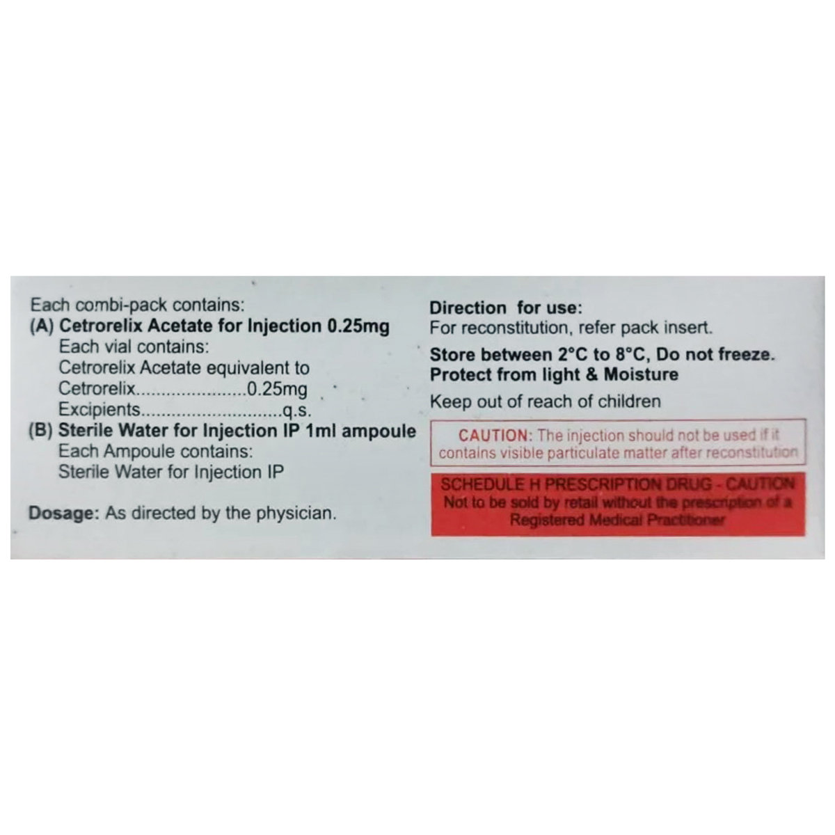 Sanrox 0.25 mg Combipack Injection 1's, Pack of 1 Sanrox 0.25 mg Combipack Injection 1's, Pack of 1