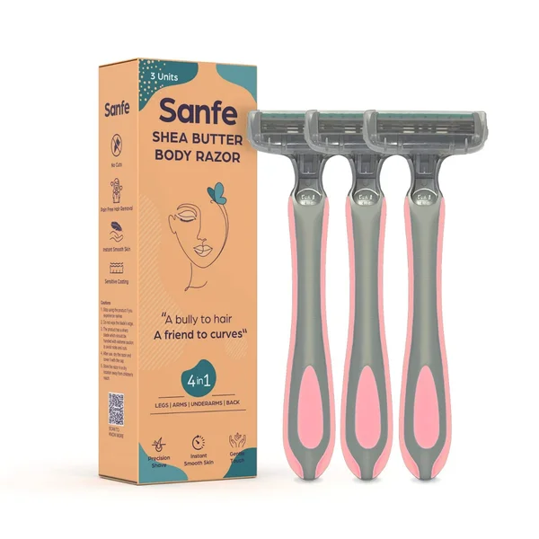 Sanfe Shea Butter Body Razor for Women, 3 Count