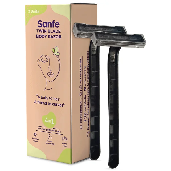 Sanfe Twin Blade Body Razor For Women, 2 Count