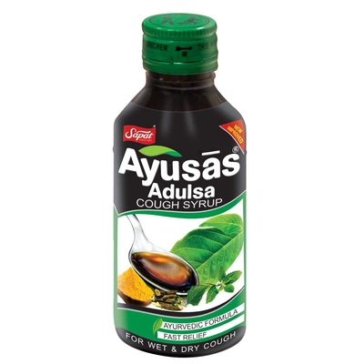 Sapat Ayusas Adulsa Cough Syrup, 100 ml, Pack of 1