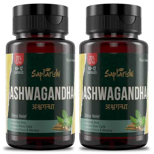 Saptarishi Ashwagandha, 144 Capsules (2x72 Capsules)