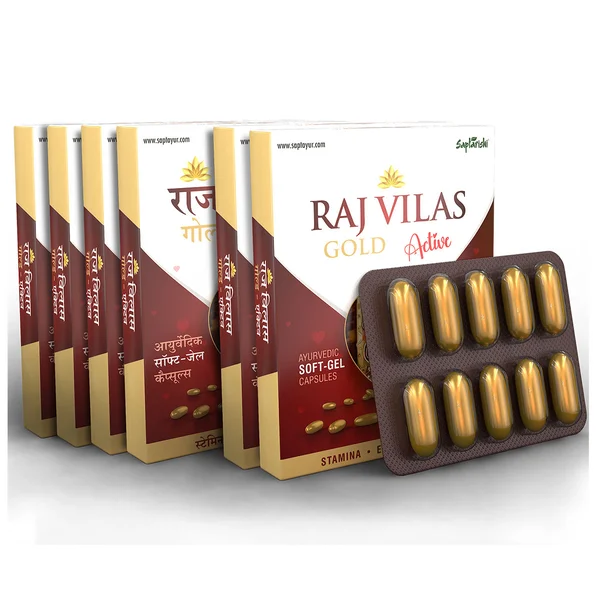 Saptarishi Raj Vilas Gold Active, 60 Capsules (Buy 4 Get 2 Free)
