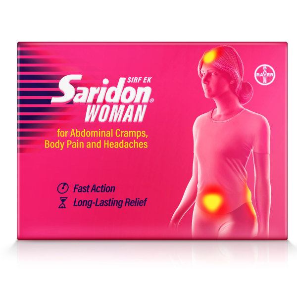 Saridon Woman Tablets 5's | For Fast Action Against Abdominal, Body Pain and Headaches, Pack of 1 Saridon Woman Tablets 5's | For Fast Action Against Abdominal, Body Pain and Headaches, Pack of 1