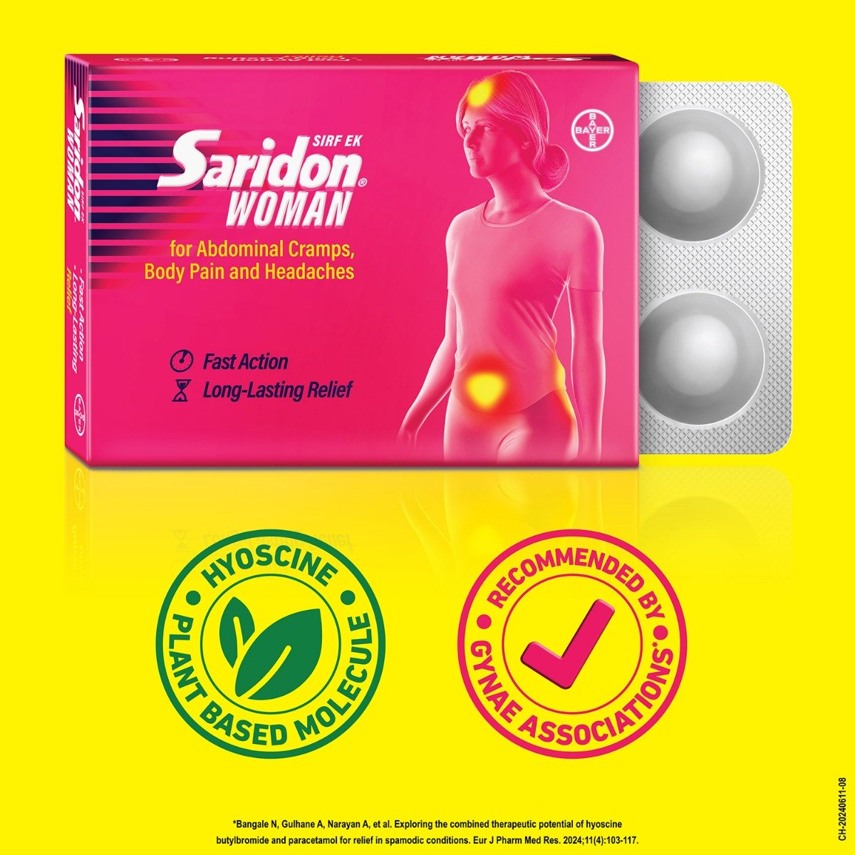 Saridon Woman Tablets 5's | For Fast Action Against Abdominal, Body Pain and Headaches, Pack of 1 Saridon Woman Tablets 5's | For Fast Action Against Abdominal, Body Pain and Headaches, Pack of 1