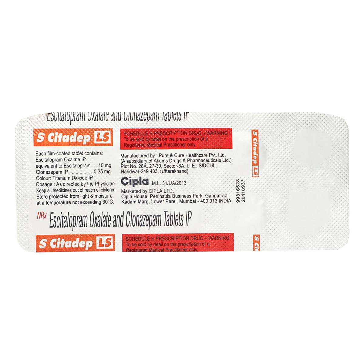 S Citadep LS Tablet 10's, Pack of 10 TABLETS S Citadep LS Tablet 10's, Pack of 10 TABLETS