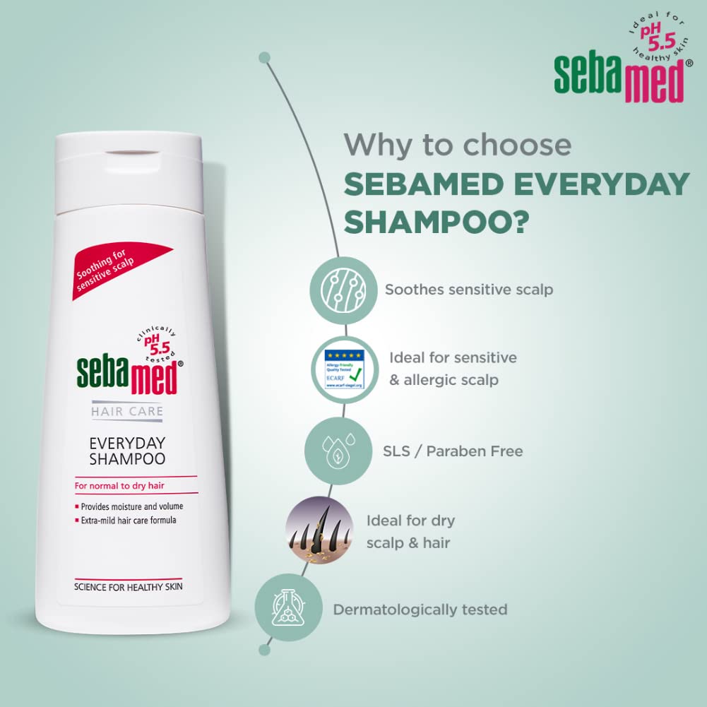 Sebamed Everyday Shampoo 200 ml|Normal To Dry Hair, Pack of 1 Sebamed Everyday Shampoo 200 ml|Normal To Dry Hair, Pack of 1