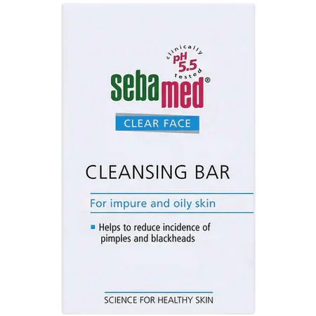 Sebamed Cleansing Bar 100 gm | With Vitamins & Moisturisers Agents | pH 5.5 | Soap Free | For Sensitive & Problematic Skin