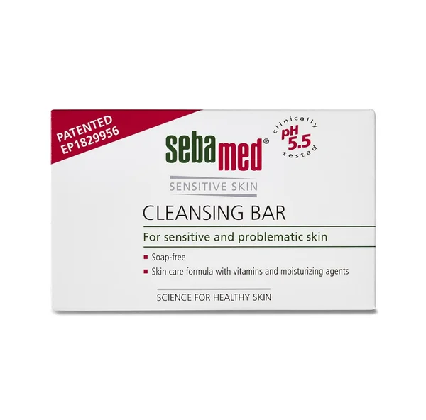 Sebamed Cleansing Bar 100 gm | With Vitamins &amp; Moisturisers Agents | pH 5.5 | Soap Free | For Sensitive &amp; Problematic Skin, Pack of 1